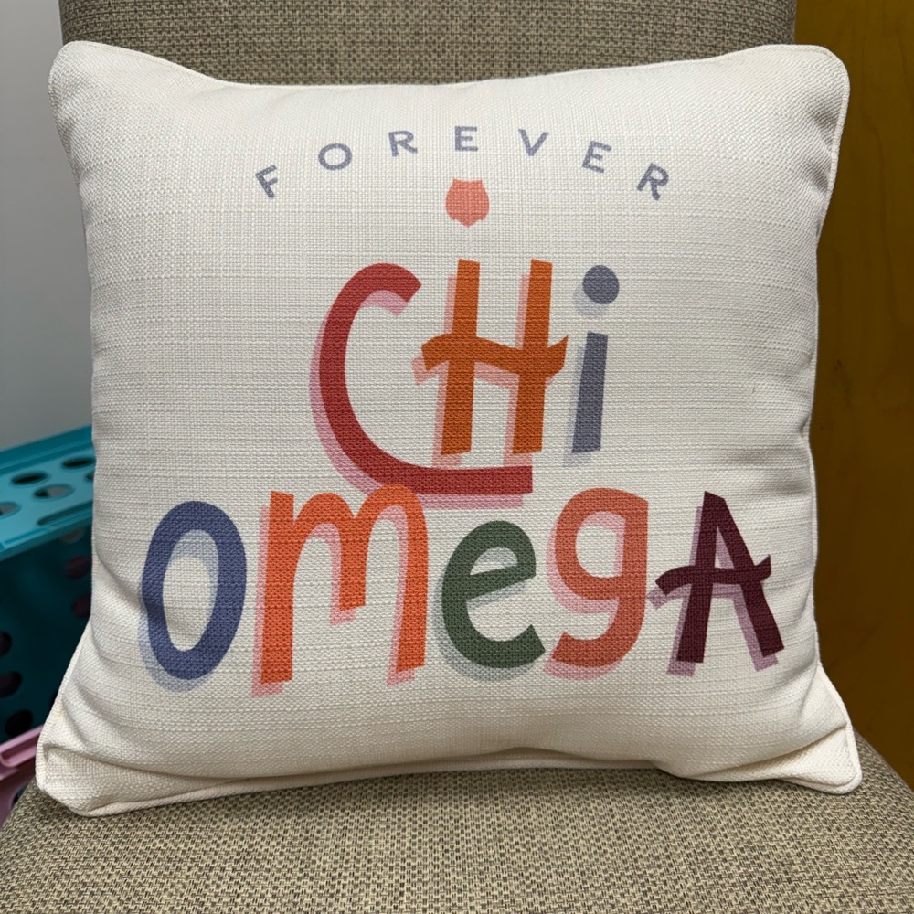 GORGEOUS NWT “Forever Chi Omega” pillow